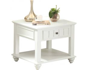 Natesa Square End Table in White Washed