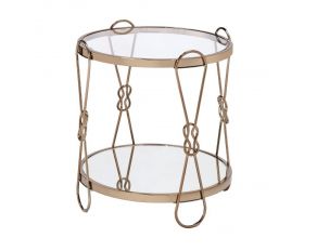 Zekera End Table in Champagne and Mirrored