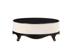 Sheridan Cocktail Table in Cream Fabric and Black