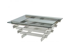 Salonius Coffee Table in Stainless Steel and Clear Glass