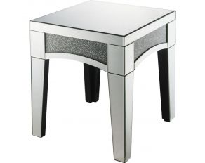 Nowles Mirrored End Table with Faux Stones