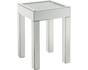 Noralie Mirrored Square Leg Coffee Table with Faux Diamonds