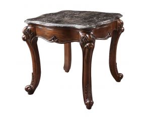 Miyeon End Table with Marble Top in Cherry