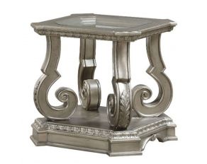 Northville Rectangular End Table in Antique Silver