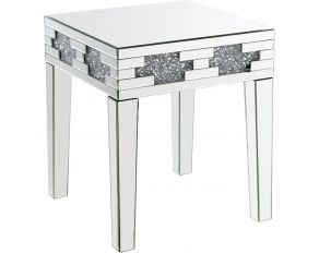 Noralie Square End Table with Faux Diamond in Clear