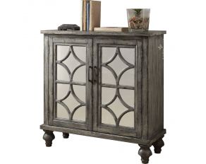 Velika Console Accent Table with 2 Doors in Weathered Gray