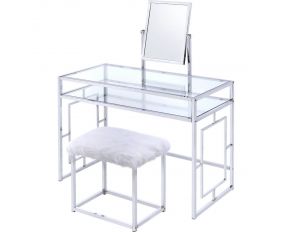 Carenze II Vanity Set in White and Chrome