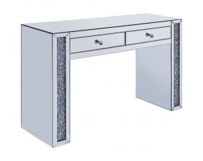 Noralie Mirrored Vanity Desk with Faux Diamonds