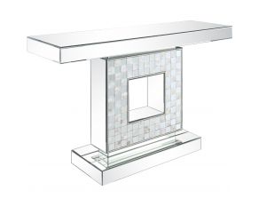 Nasa Mirrored Accent Console Table in Pearl