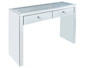 Noralie Mirrored Storage Accent Console Table with Faux Diamonds