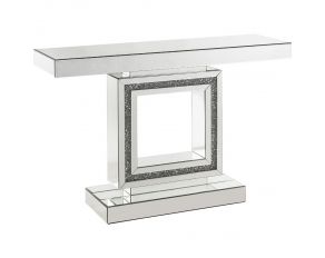 Noralie Mirrored Accent Console Table with Faux Diamonds