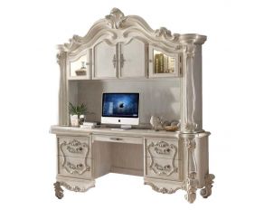 Versailles Computer Desk and Hutch in Bone White