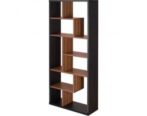 Mileta II Rectangular Cube Bookshelf in Black and Walnut