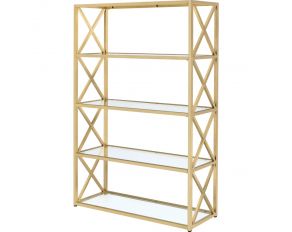 Milavera Rectangular Bookshelf in Gold