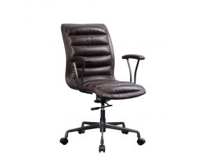 Zooey Executive Office Chair in Distress Chocolate Top Grain Leather