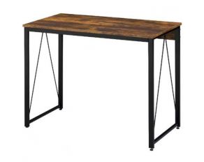 Zaidin Writing Desk in Weathered Oak and Black Finish