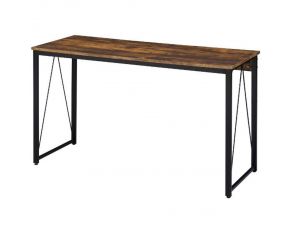 Zaidin 47 Inches Writing Desk in Weathered Oak and Black Finish