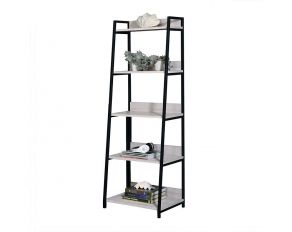 Wendral Metal Frame Bookshelf in Natural and Black