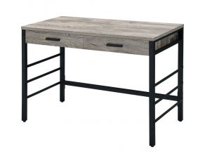 Disho Writing Desk in Light Weathered Oak and Black Finish