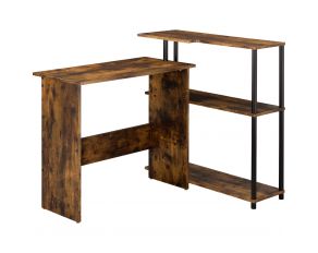 Ievi Writing Desk in Weathered Oak and Black Finish