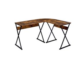 Zafiri 50 inches Writing Desk in Weathered Oak and Black Finish