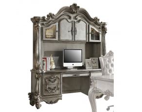 Versailles Computer Desk and Hutch in Antique Platinum