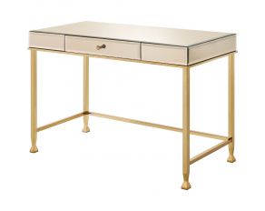 Canine Writing Desk in Smoky Mirrored and Champagne Finish