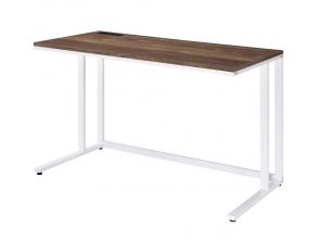 Tyrese Writing Desk in Walnut and White Finish