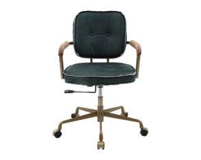 Siecross Office Chair in Emerald Green Leather