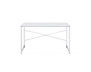 Tennos Writing Desk in White and Chrome Finish