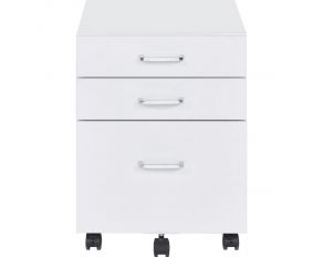 Tennos Filing Cabinet in White and Chrome Finish