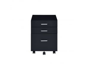 Tennos Filing Cabinet in Black and Chrome Finish