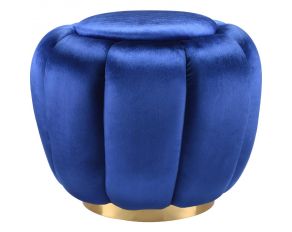 Heiress Ottoman in Sapphire Blue and Gold Finish