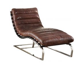 Qortini Lounge Chaise in Vintage Dark Brown