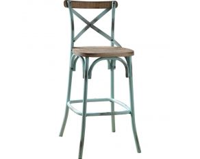 Zaire Bar Stool in Antique Sky and Antique Oak