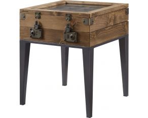 Kolin Accent Table in Rustic Oak and Matte Gray