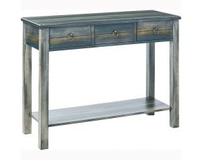 Glancio Console Table in Antique White and Teal