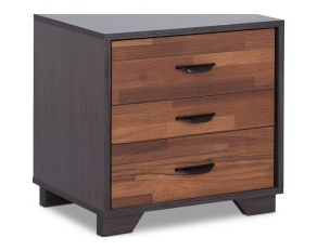 Eloy Rectangular Accent Nightstand in Walnut and Espresso