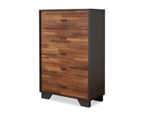 Eloy 5 Drawer Chest in Walnut and Espresso