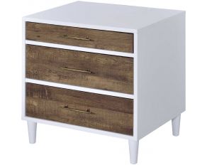 Lurel Nightstand in White and Weathered Oak