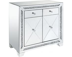 Noralie 32 Inch Mirrored Accent Console Table with Faux Diamonds