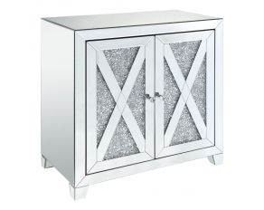 Noralie 2 Door Accent Console Table with Faux Diamonds