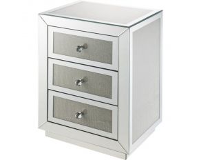 Lavina Mirrored Accent Table with Faux Diamonds