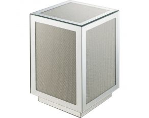 Lavina Square Accent Table with Faux Diamonds in Mirrored Finish