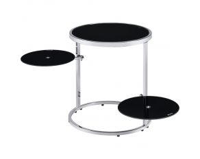 Lynch Accent Side Table in Black and Chrome Finish