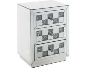 Noralie Mirrored Accent Table with Faux Diamonds