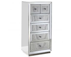 Ornat Cabinet in Mirrored and Faux Diamonds Inlay