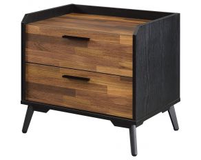 Jiranty Accent Table in Walnut and Black Finish