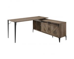 Zakwani Writing Desk in Rustic Oak and Black Finish