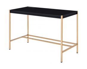 Midriaks Writing Desk in Black and Gold Finish